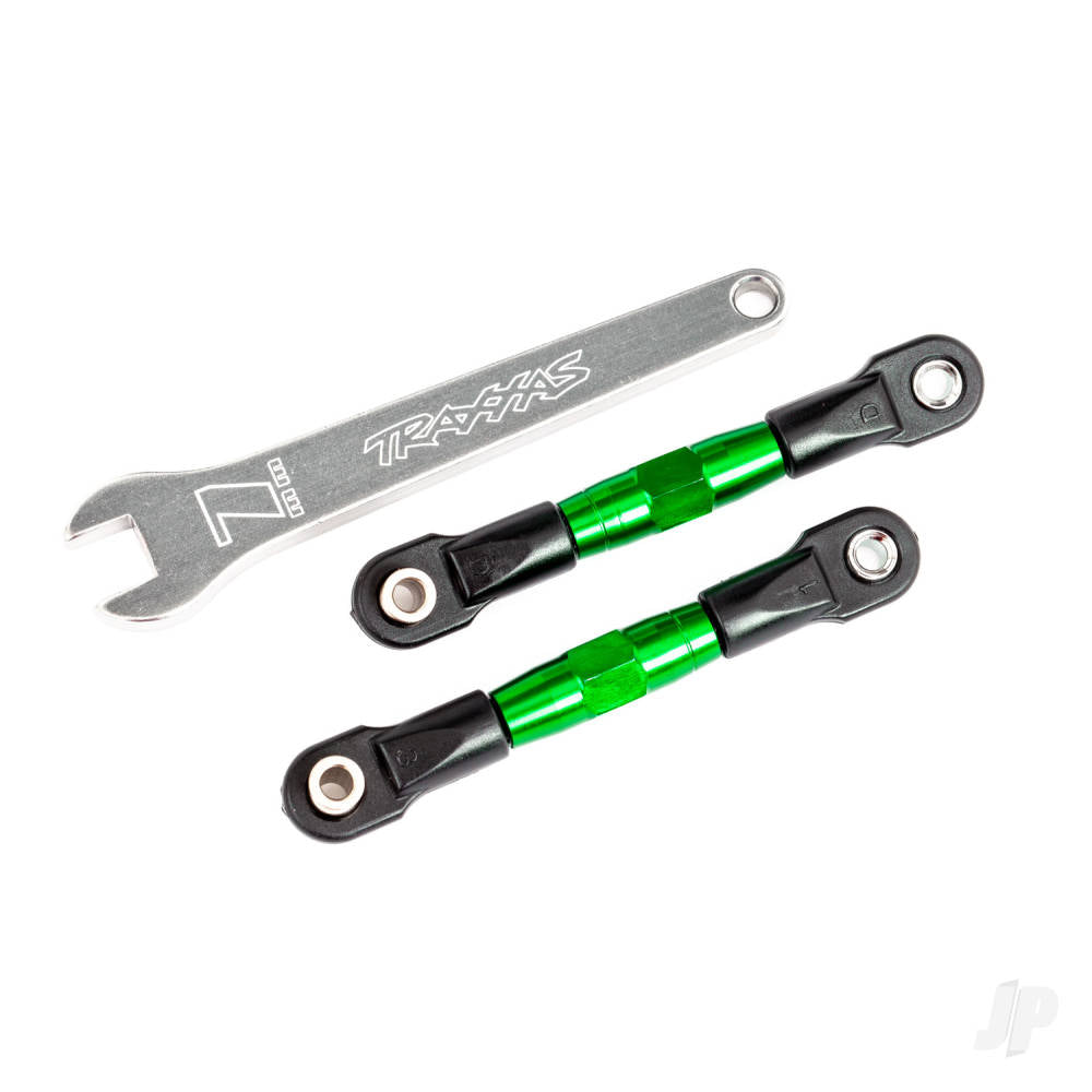 Traxxas Camber links, rear (Tubes green-anodised, 7075-T6 aluminium, stronger than titanium) (2) (assembled with rod ends and hollow balls)/ aluminium wrench (1) (fits Drag Slash) TRX2443G