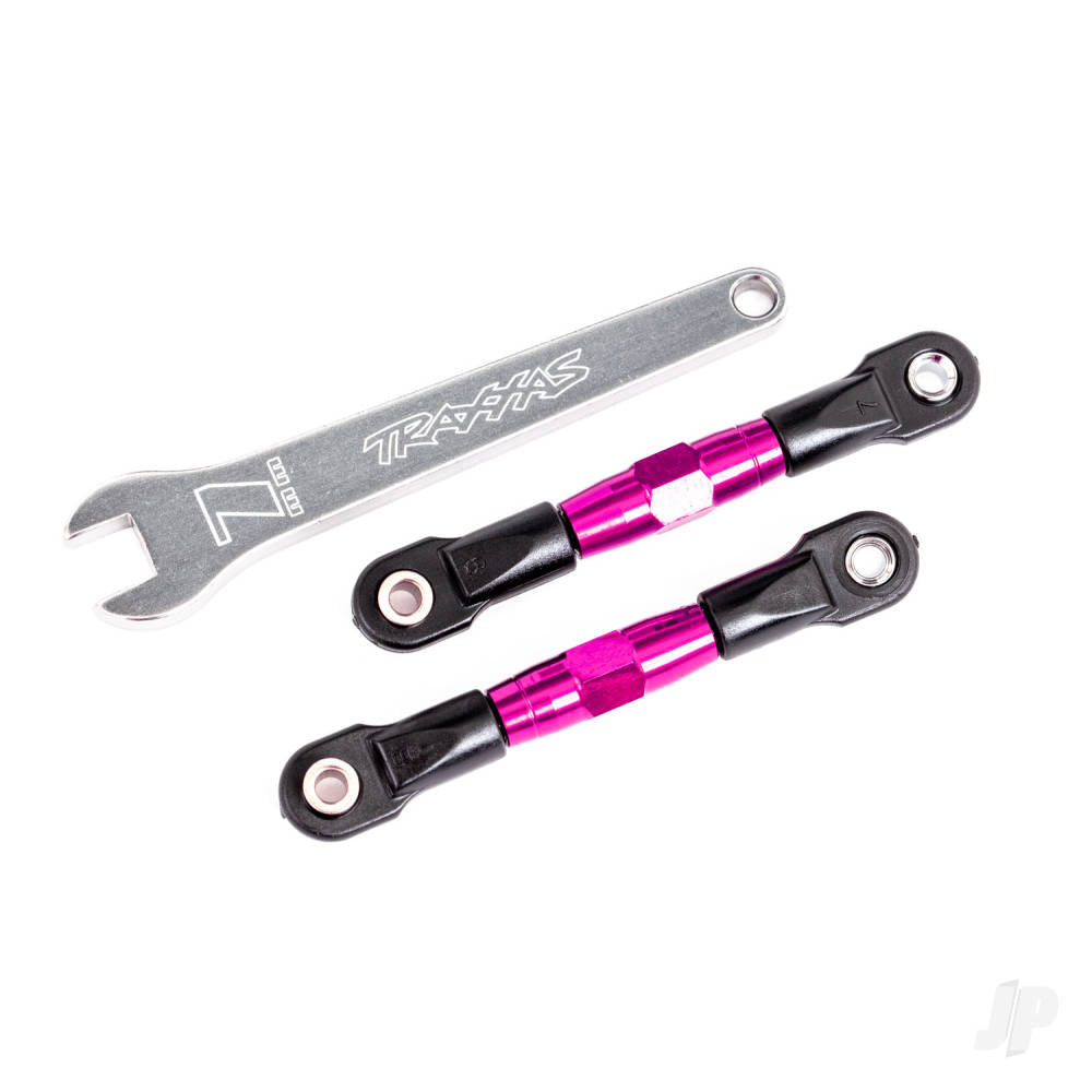 Traxxas Camber links, rear (Tubes pink-anodised, 7075-T6 aluminium, stronger than titanium) (2) (assembled with rod ends and hollow balls)/ aluminium wrench (1) (fits Drag Slash) TRX2443P