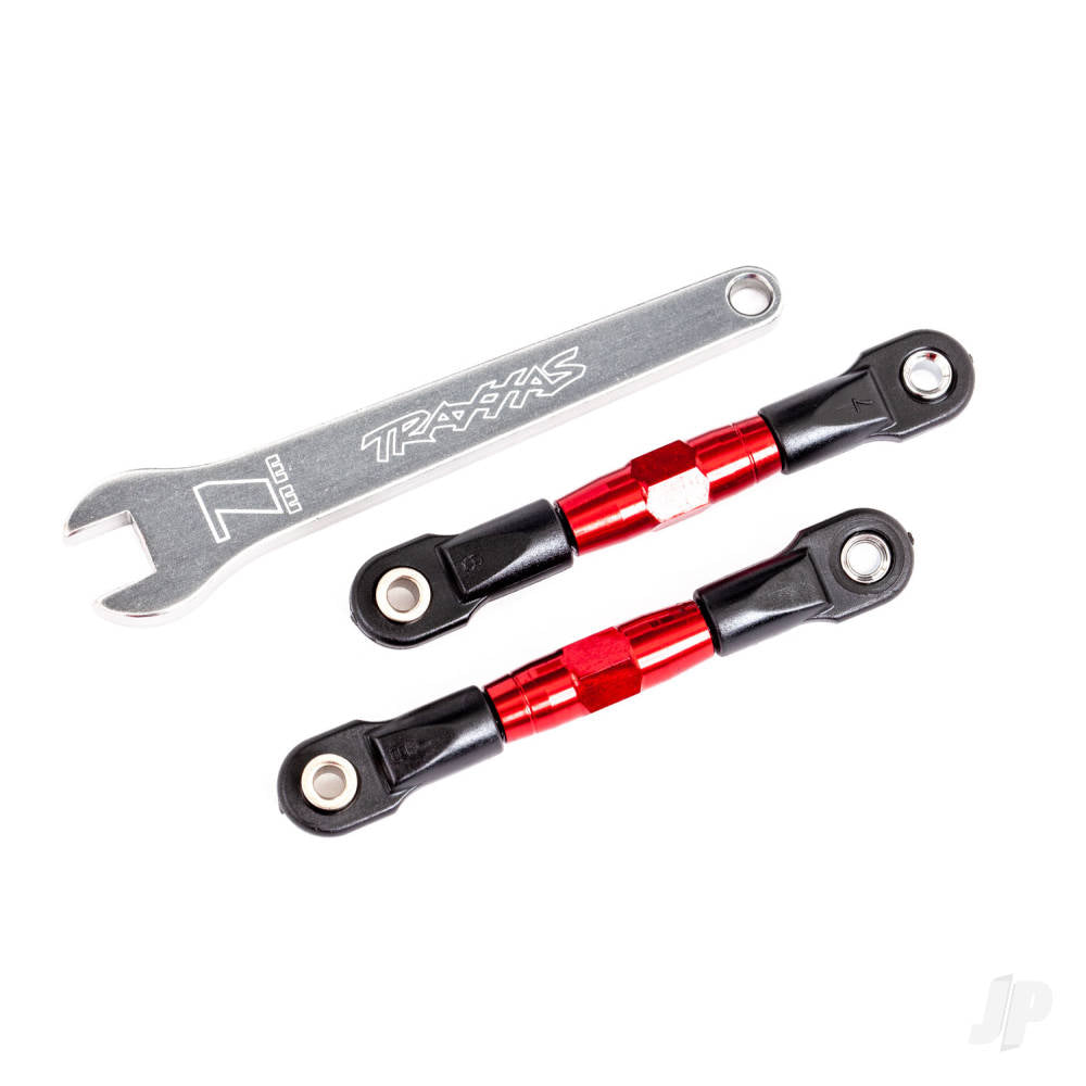 Traxxas Camber links, rear (Tubes red-anodised, 7075-T6 aluminium, stronger than titanium) (2) (assembled with rod ends and hollow balls)/ aluminium wrench (1) (fits Drag Slash) TRX2443R