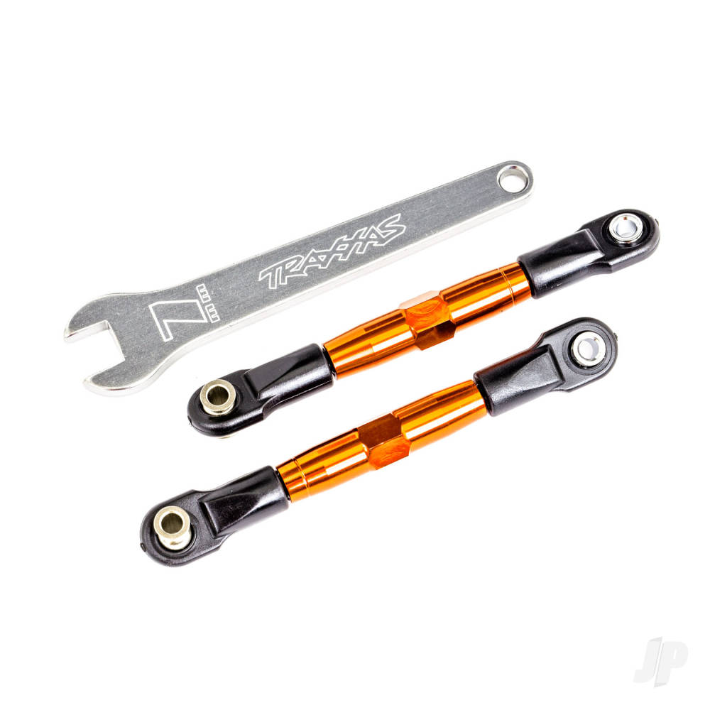 Traxxas Camber links, front (Tubes orange-anodised, 7075-T6 aluminium, stronger than titanium) (2) (assembled with rod ends and hollow balls)/ aluminium wrench (1) (fits Drag Slash) TRX2444T