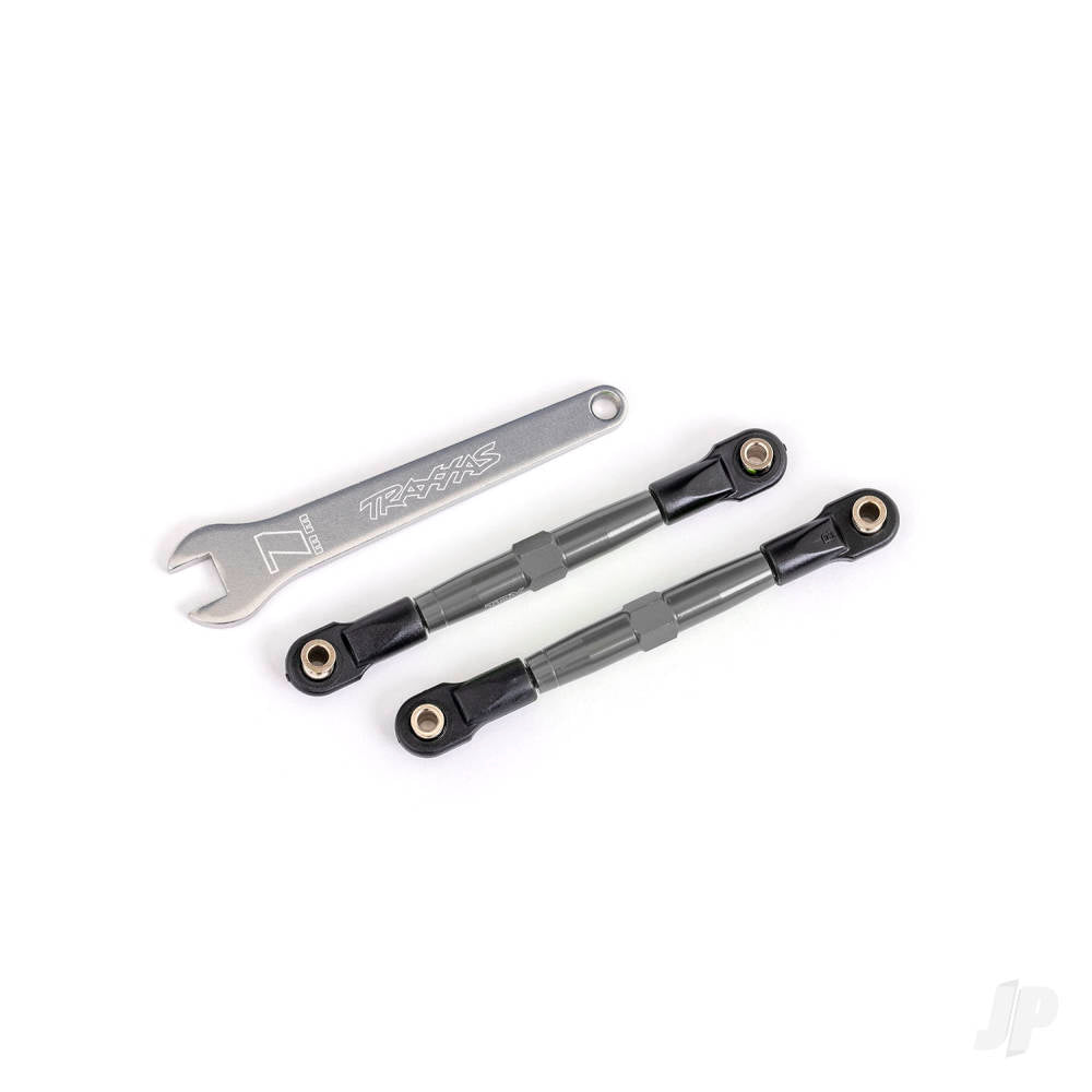 Traxxas Toe links, front (Tubes charcoal gray-anodised, 7075-T6 aluminium, stronger than titanium) (2) (assembled with rod ends and hollow balls)/ aluminium wrench (1) (fits Drag Slash) TRX2445A