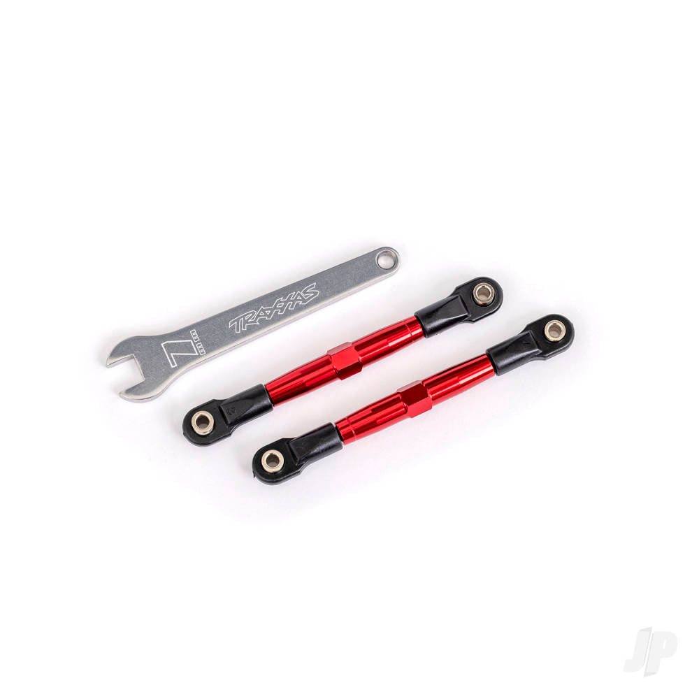 Traxxas Toe links, front (Tubes red-anodised, 7075-T6 aluminium, stronger than titanium) (2) (assembled with rod ends and hollow balls)/ aluminium wrench (1) (fits Drag Slash) TRX2445R