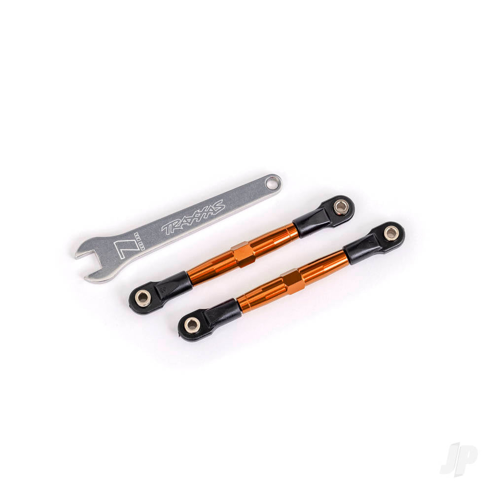 Traxxas Toe links, front (Tubes orange-anodised, 7075-T6 aluminium, stronger than titanium) (2) (assembled with rod ends and hollow balls)/ aluminium wrench (1) (fits Drag Slash) TRX2445T