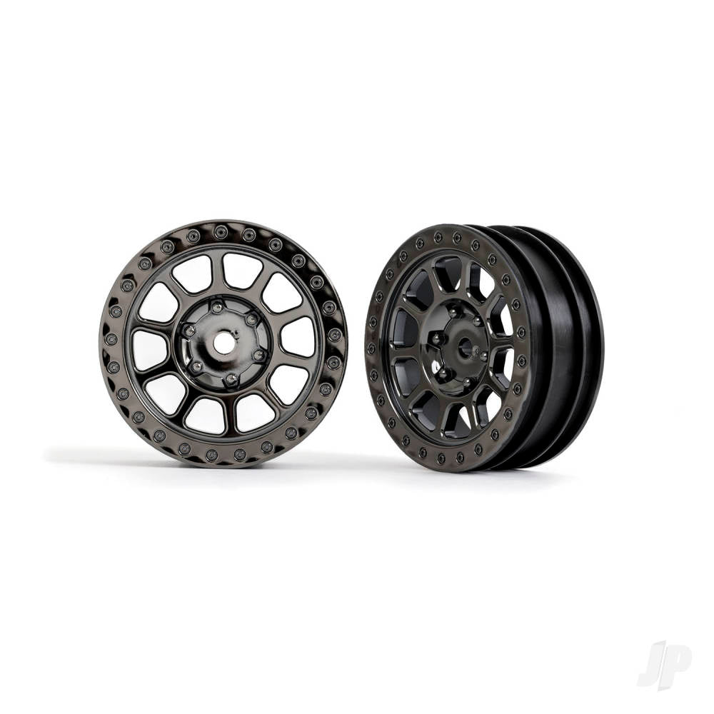 Traxxas Wheels, 2.2' (black chrome) (2) (Bandit front) TRX2481A