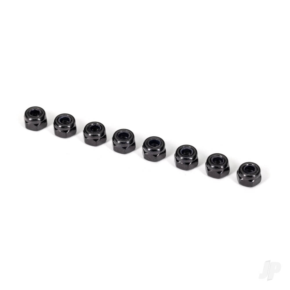 Traxxas Nuts, 3mm nylon locking, black (8) TRX2745X