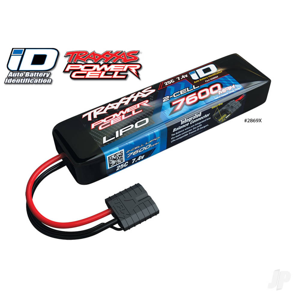 Traxxas LiPo 2S 7600mAh 7.4V 25C iD Power Cell Battery TRX2869X 4