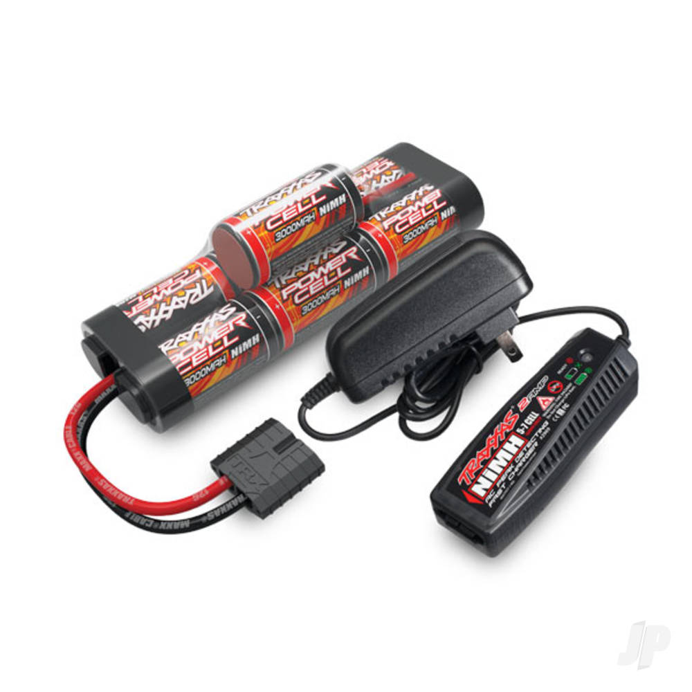 Traxxas Completer Pack with 1x 2A AC NiMH Charger & 1x NiMH 8.4V 3000mAh Hump iD Battery TRX2984T