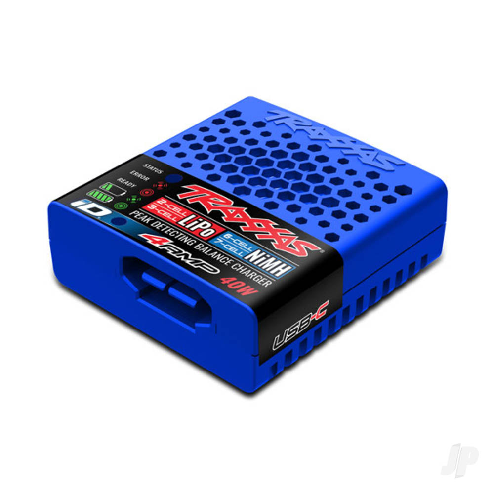 Traxxas USB-C Multi-Chemistry Charger, 40W, 6-7 cell NiMH/2-3 cell LiPo with iD Auto Battery Identification TRX2985