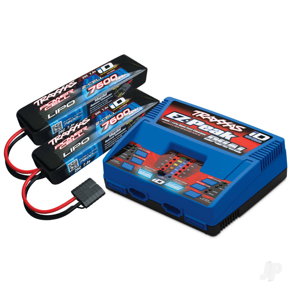 Traxxas iD Completer Pack with 1x EZ-Peak Dual Charger &amp; 2x LiPo 2S 7600mA - TRX2991T Main