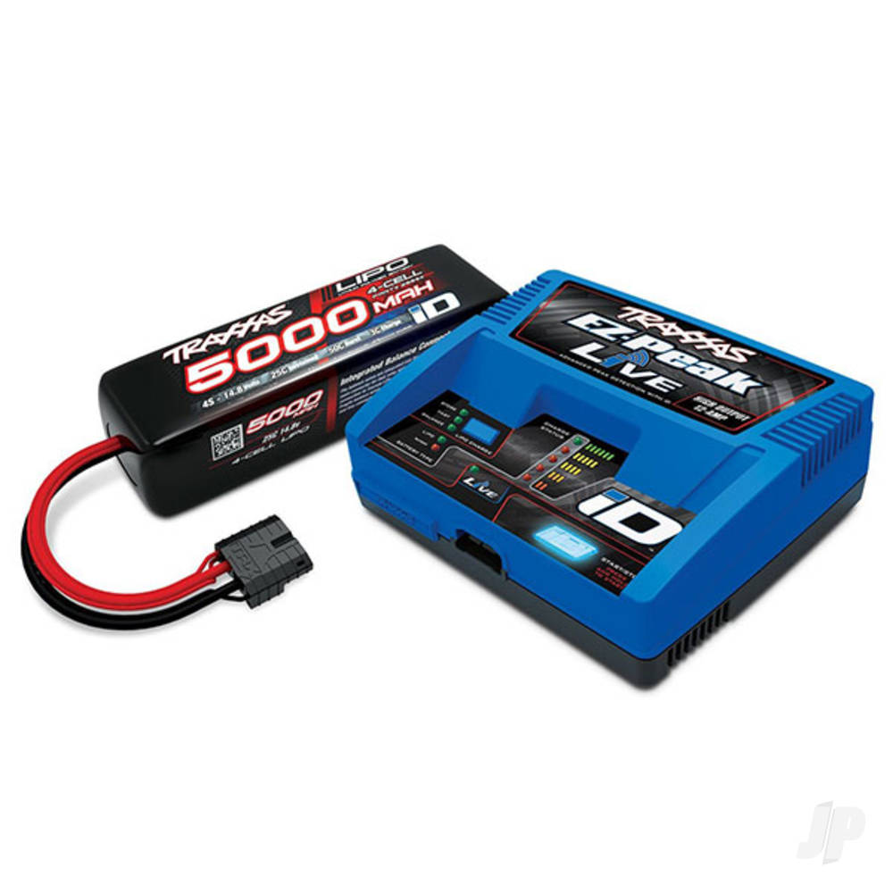 Traxxas iD Completer Pack with 1x EZ-Peak Live Charger &amp; 1x LiPo 4S 5000mAh Battery TRX2996TX