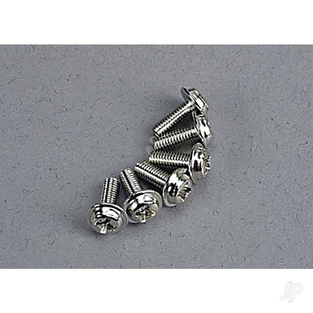 Traxxas Motor screws (3x8mm washerhead machine) (6 pcs) TRX3185