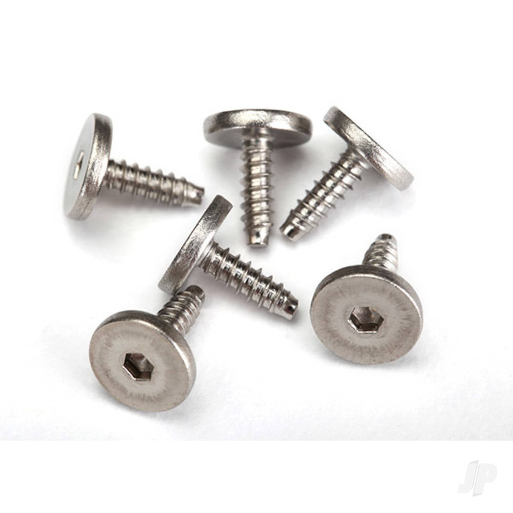 Traxxas Screws, 2.6x8mm flat-head machine, self-tapping (hex drive) (6 pcs) TRX3233