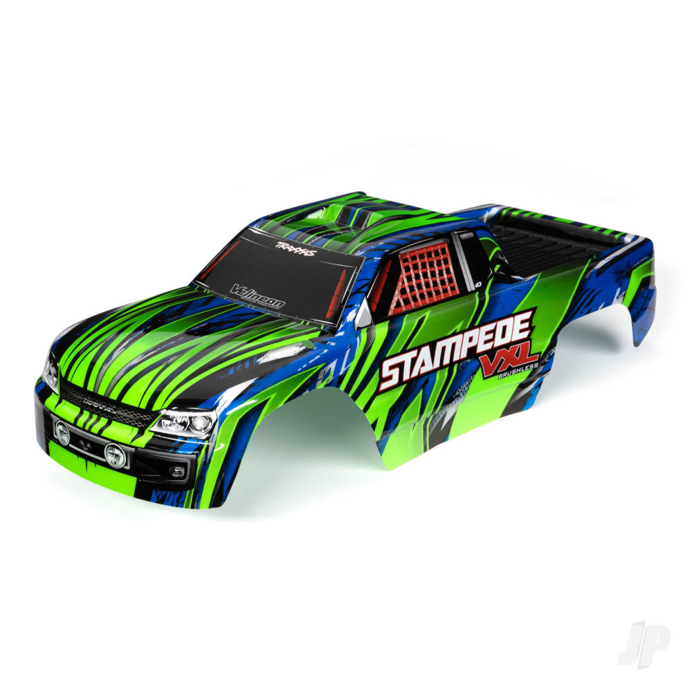 Traxxas Body, Stampede VXL, green & blue (painted, decals applied) TRX3620G