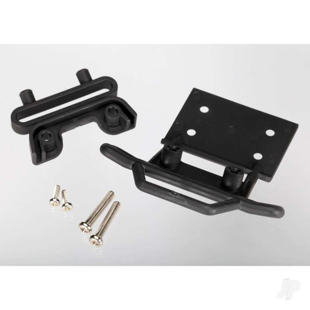 Traxxas Bumper, Front / bumper mount, Front / 4x23mm RM (2 pcs) / 3x10mm RST (2 pcs) (black) TRX3621