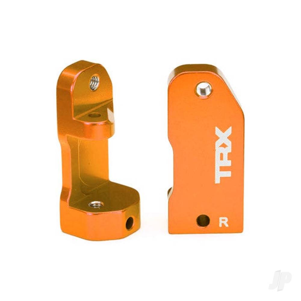 Traxxas Caster blocks, 30-degree, orange-anodised 6061-T6 aluminium (left & right)/ suspension screw pin (2) TRX3632T