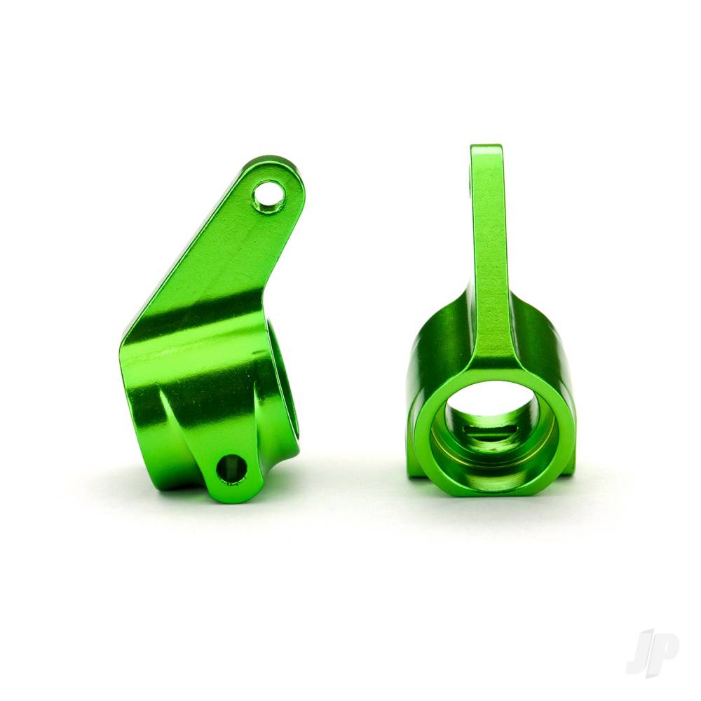 Traxxas Steering blocks, Rustler / Stampede / Bandit (2 pcs), 6061-T6 aluminium (Green-anodised) / 5x11mm ball bearings (4 pcs) TRX3636G