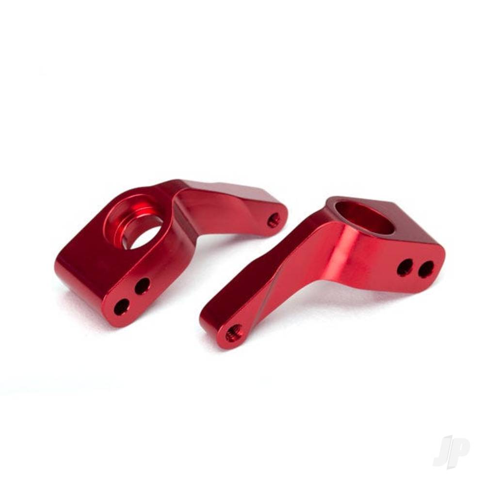 Traxxas Stub axle carriers, Rustler / Stampede / Bandit (2 pcs), 6061-T6 aluminium (Red-anodised) / 5x11mm ball bearings (4 pcs) TRX3652X