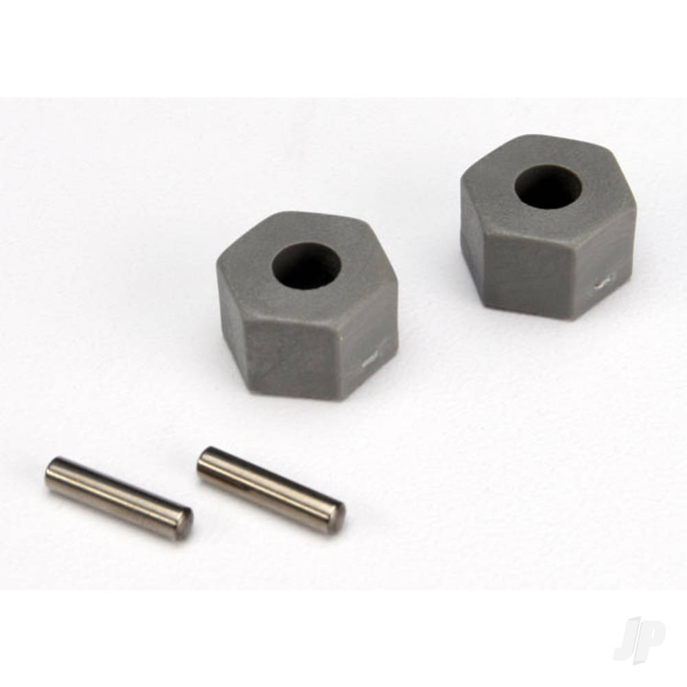 Traxxas Wheel Hubs, hex (tall offset, Rustler / Stampede Front) (2 pcs) / axle pins (2.5x10mm) (2 pcs) TRX3654