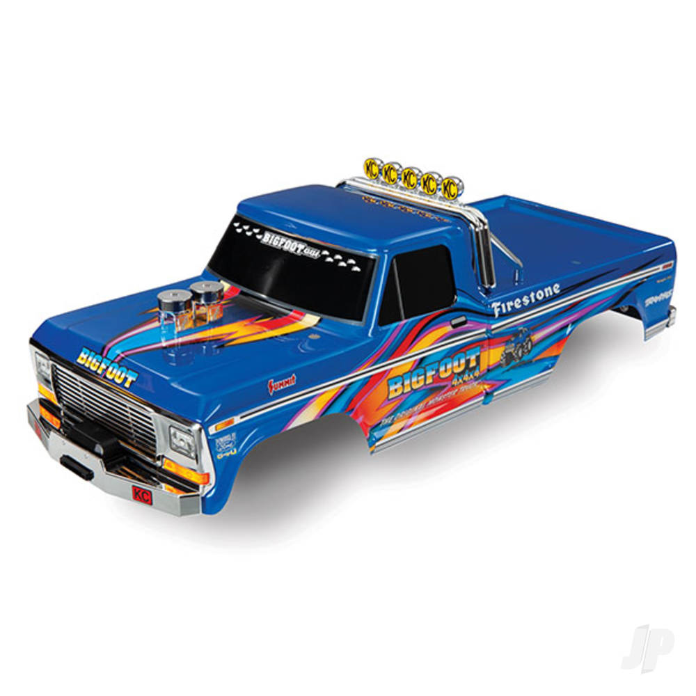 Traxxas Body, Bigfoot No. 1, Blue-x, Officially Licensed replica (painted, decals applied) TRX3661X