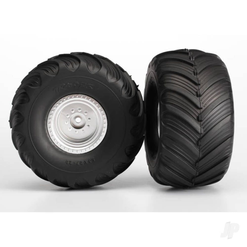 Traxxas Tyres and Wheels, Assembled Glued Terra Groove Dual Profile Tyres (2WD Electric Rear) (2 pcs) TRX3665