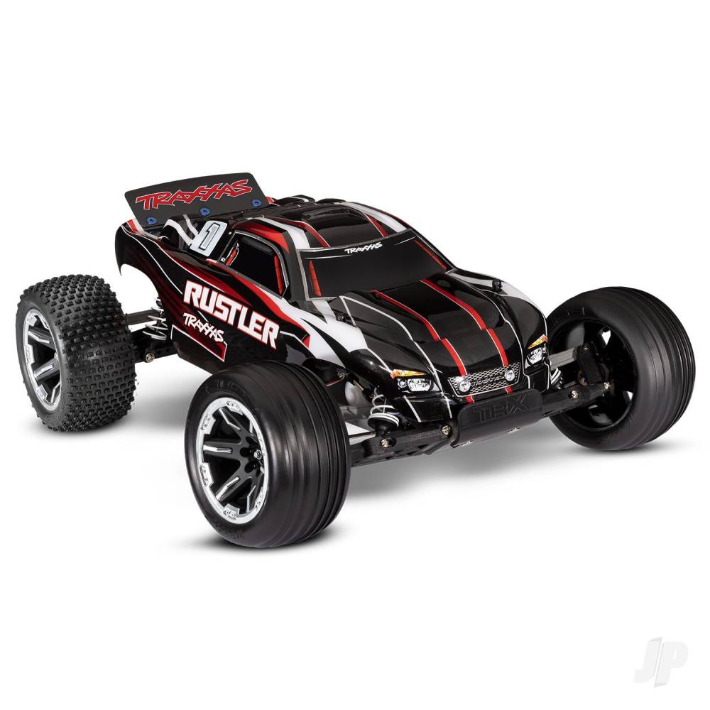 Traxxas Rustler 1:10 2WD RTR Electric Stadium Truck, Black (+ TQ 2-ch, XL- - TRX37054-8-BLK Main