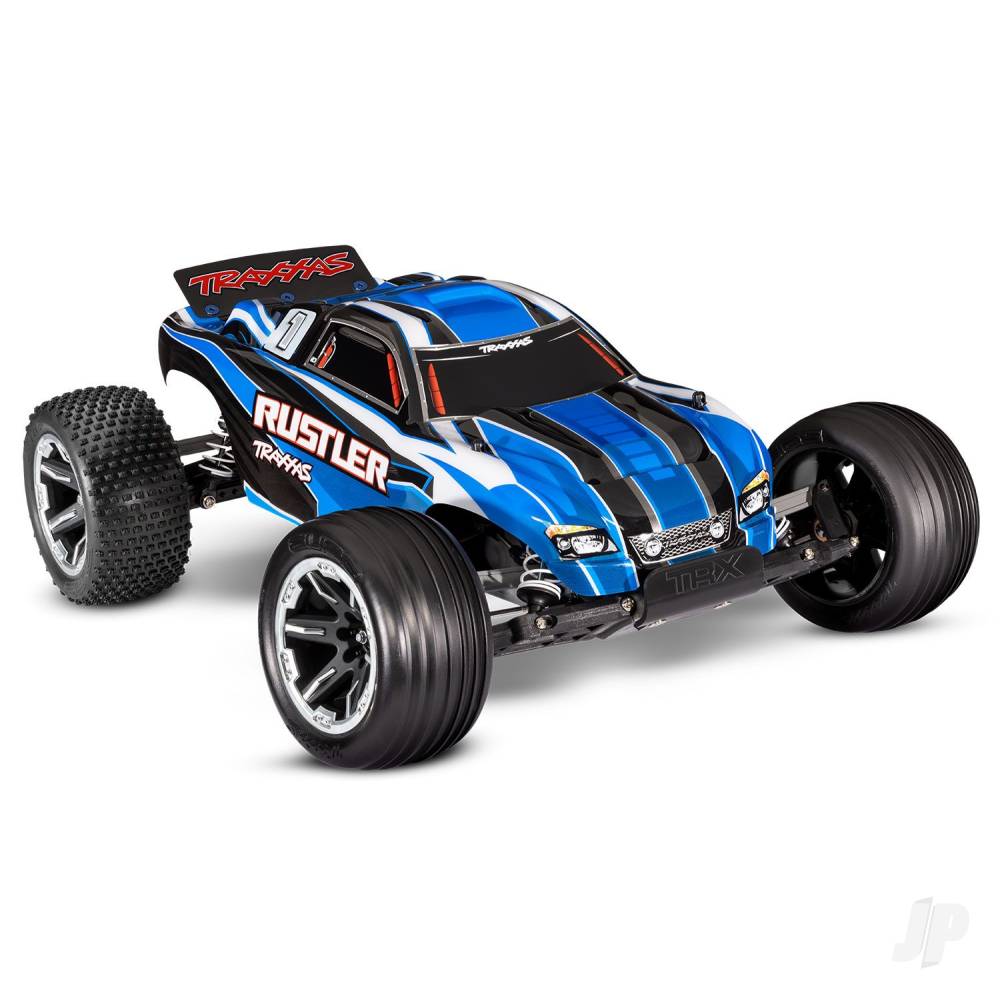 Traxxas Rustler 1:10 2WD RTR Electric Stadium Truck, Blue (+ TQ 2-ch, XL-5 - TRX37054-8-BLUE Main