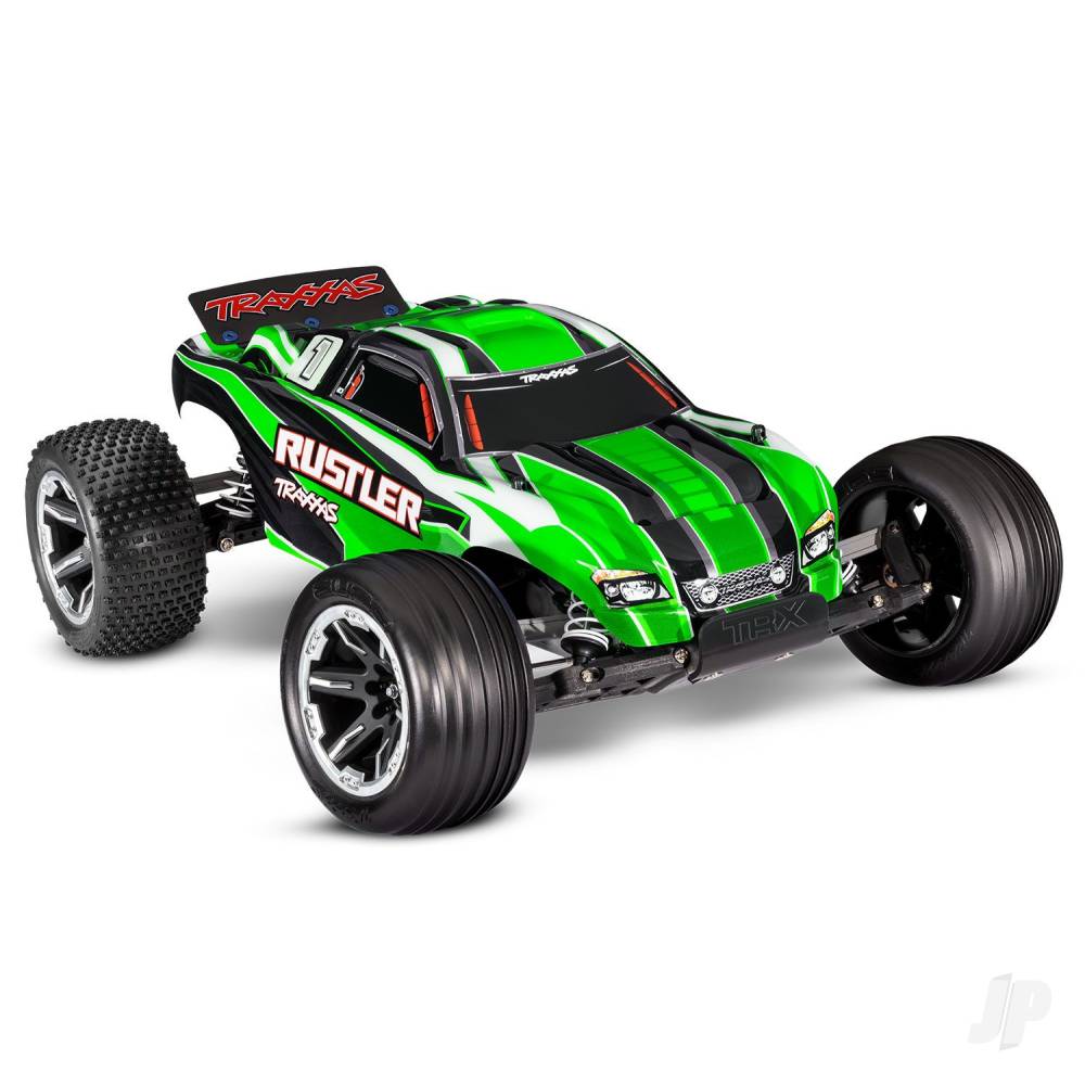 Traxxas Rustler 1:10 2WD RTR Electric Stadium Truck, Green (+ TQ 2-ch, XL- - TRX37054-8-GRN Main