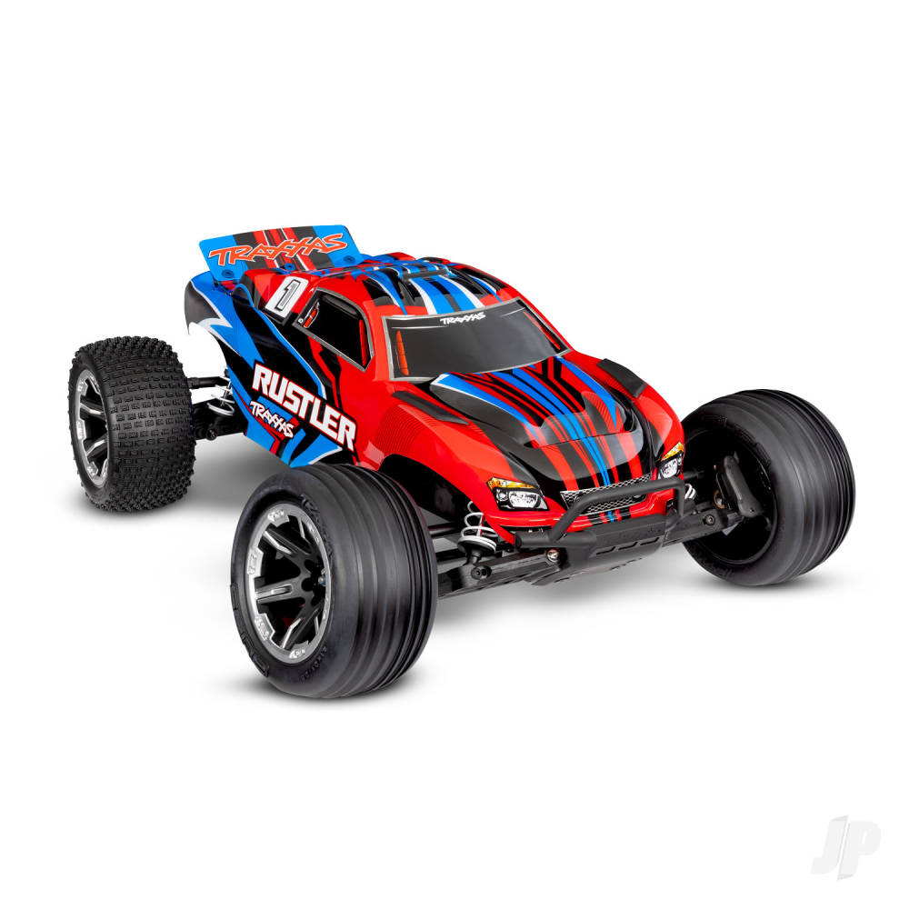 Traxxas Rustler HD 1:10 2WD RTR Electric Stadium Truck, Red (TRX37254-8-RED)