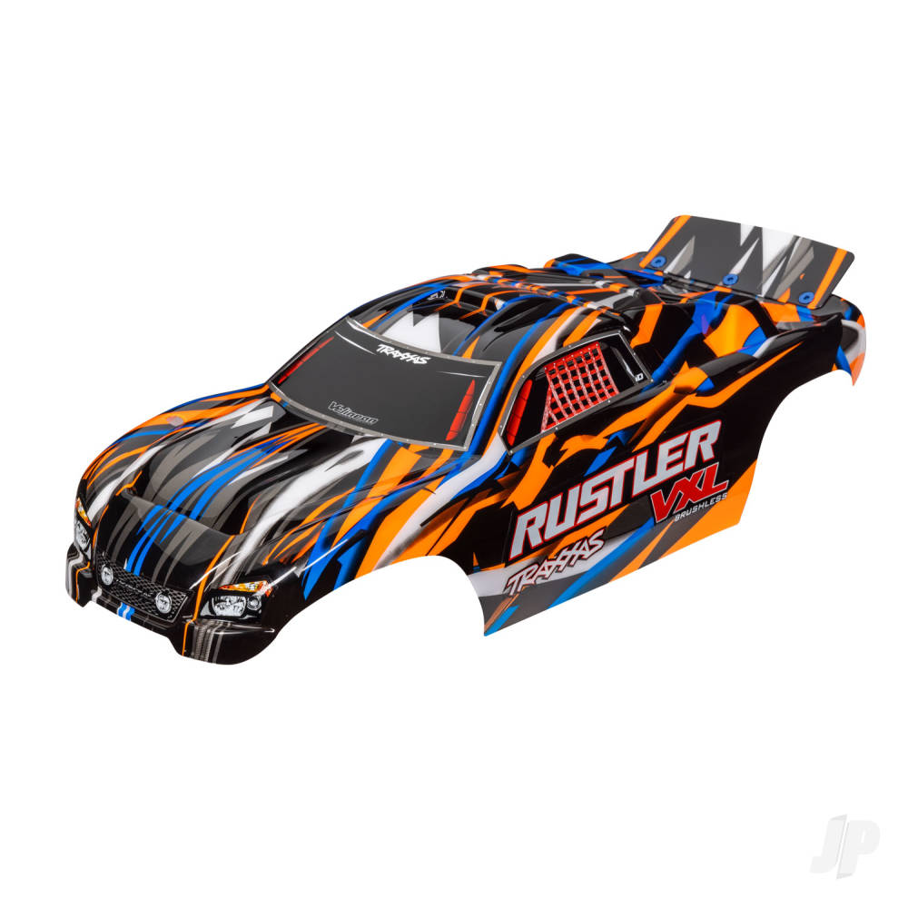 Traxxas Body, Rustler VXL, orange (painted, decals applied) TRX3726T