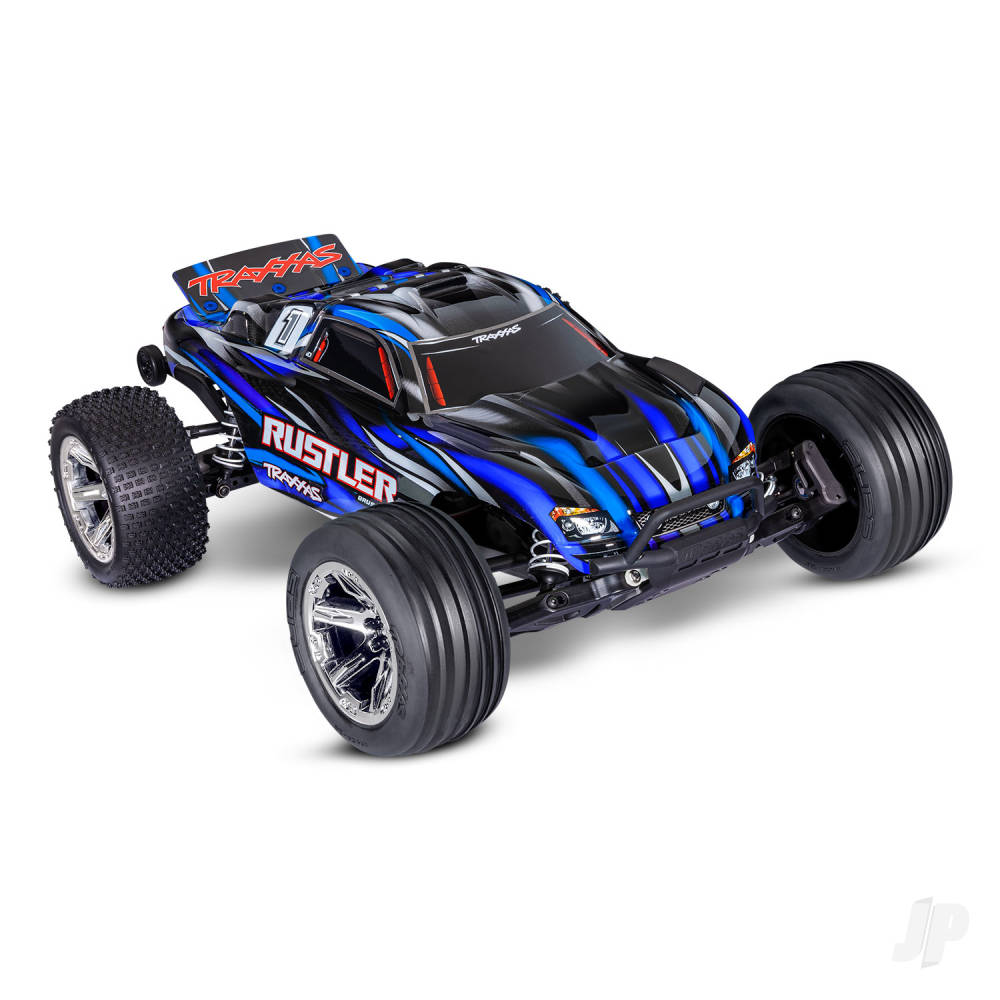 Traxxas Rustler HD BL-2S 1:10 2WD RTR Stadium Truck, Blue (TRX37354-4-BLUE)