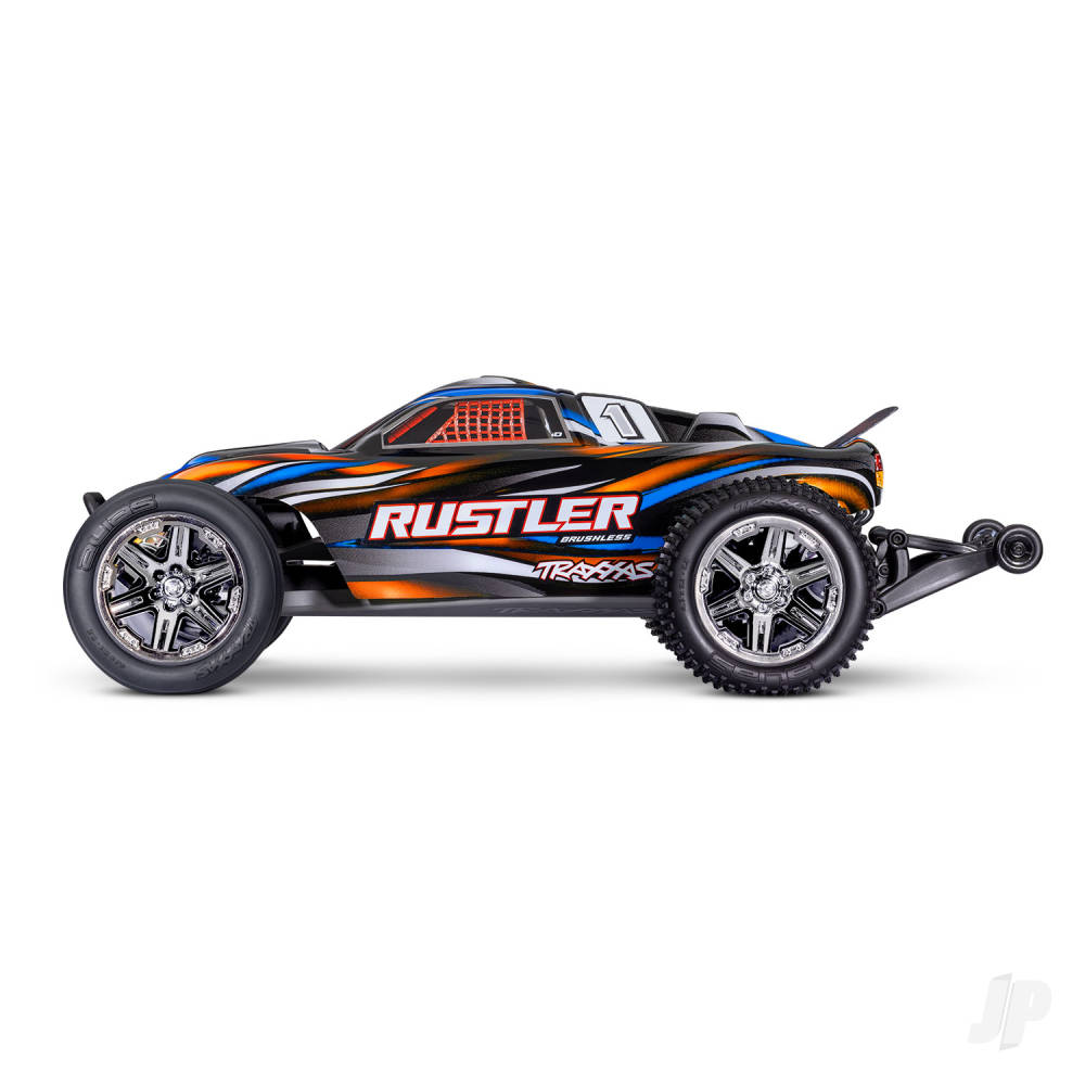 Traxxas Rustler HD BL-2S 1:10 2WD RTR Stadium Truck, Orange (TRX37354-4-ORNG)