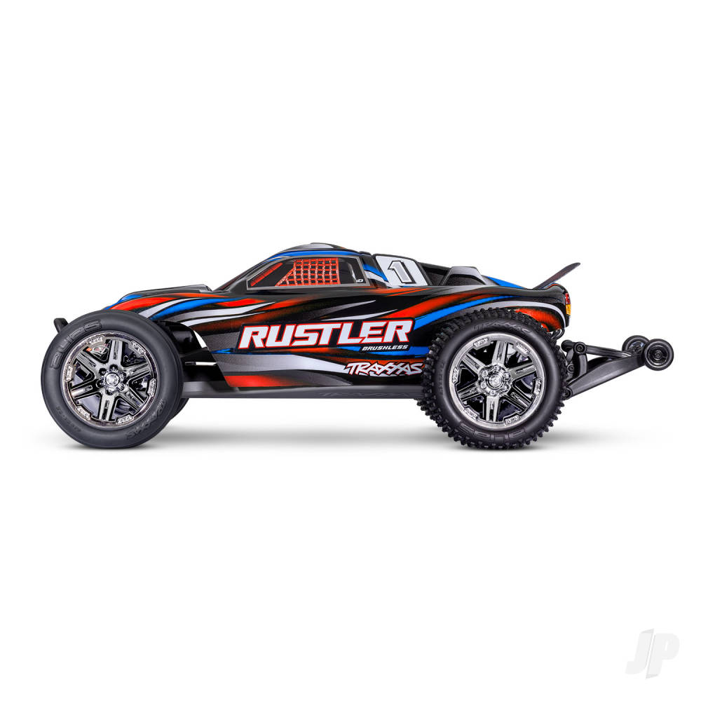 Traxxas Rustler HD BL-2S 1:10 2WD RTR Stadium Truck, Red (TRX37354-4-RED)