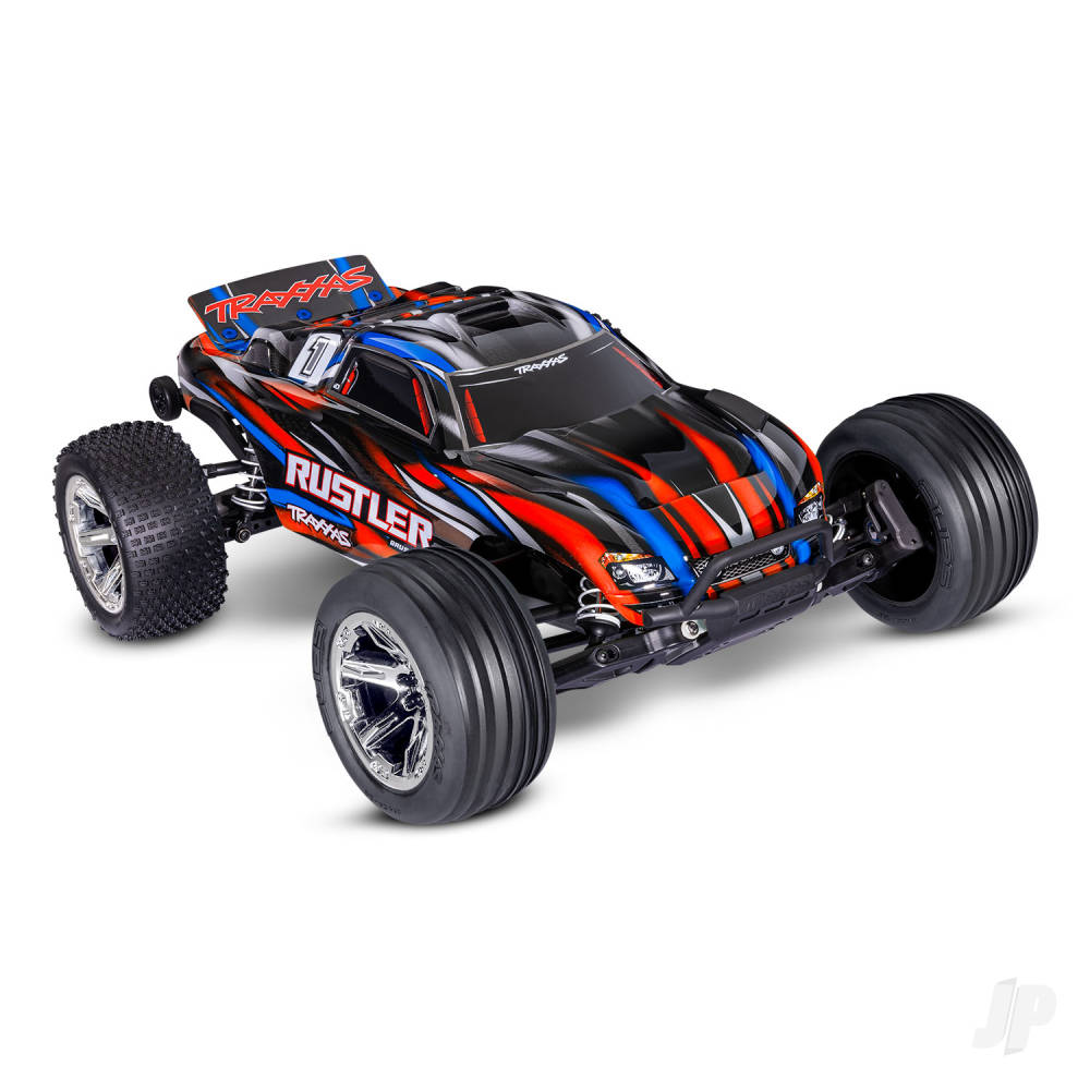 Traxxas Rustler HD BL-2S 1:10 2WD RTR Stadium Truck, Red (TRX37354-4-RED)