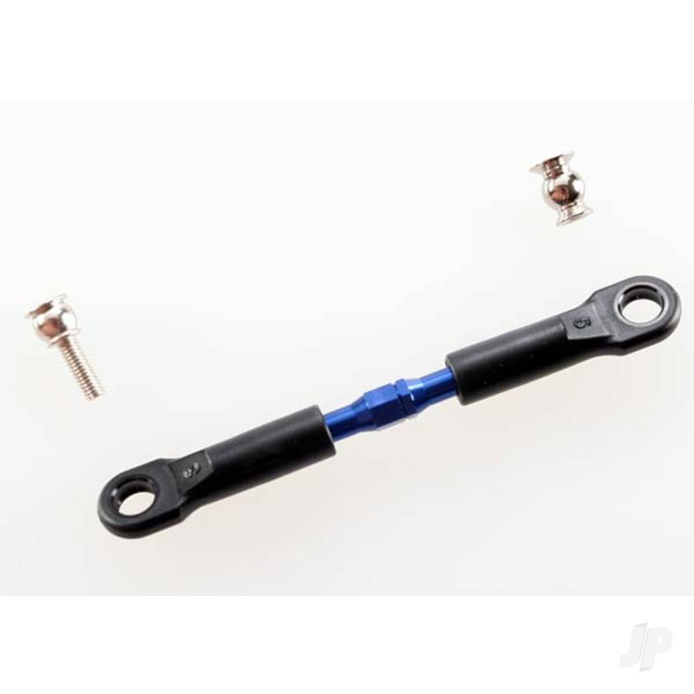 Traxxas Turnbuckle, aluminium (Blue-anodised), camber link, Front, 39mm (1pc) (assembled with rod ends) / hollow balls (2 pcs) (See part 3741A for complete camber link Set) TRX3737A