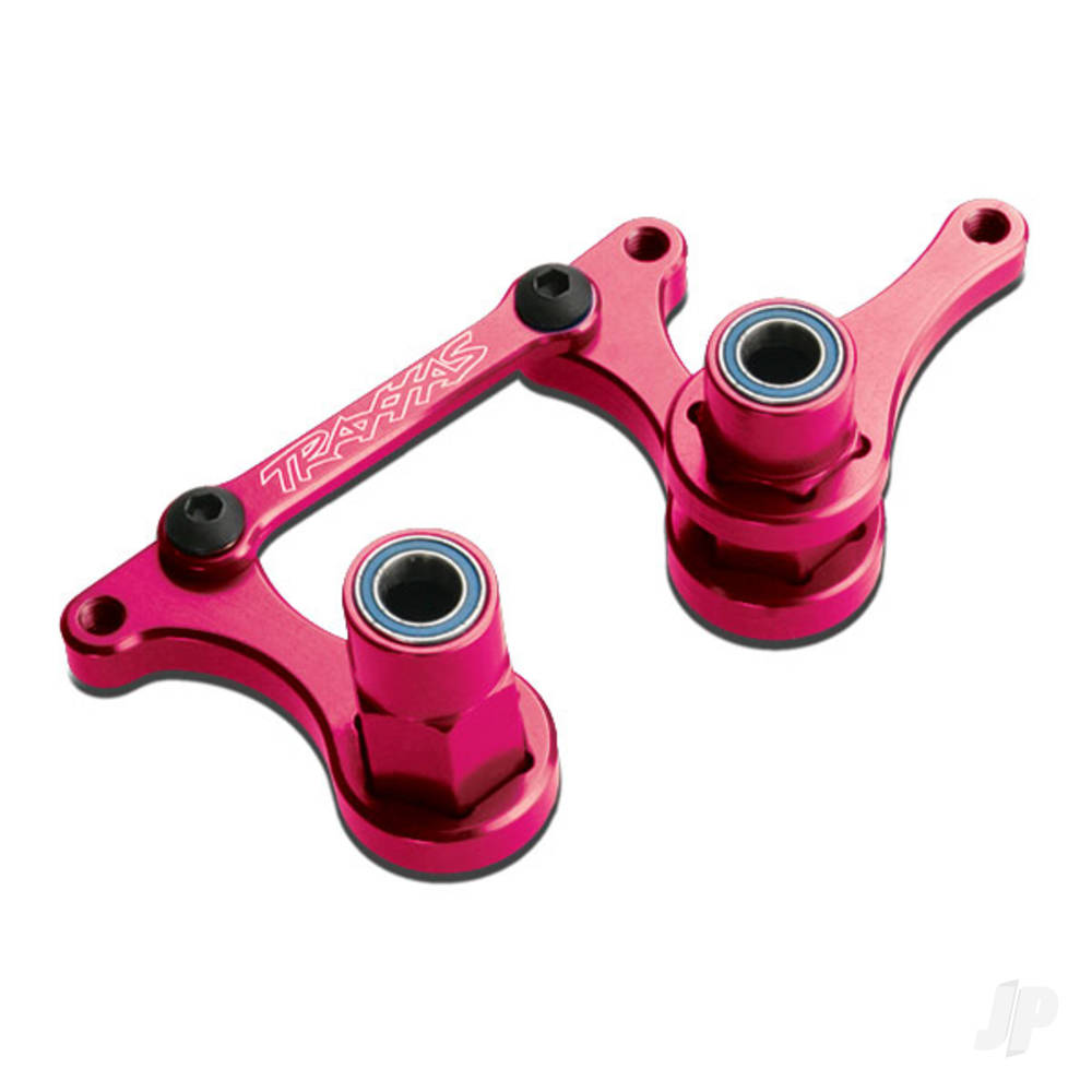 Traxxas Steering bellcranks, drag link (pink-anodised 6061-T6 aluminium) / 5x8mm ball bearings (4 pcs) / hardware (assembled) TRX3743P