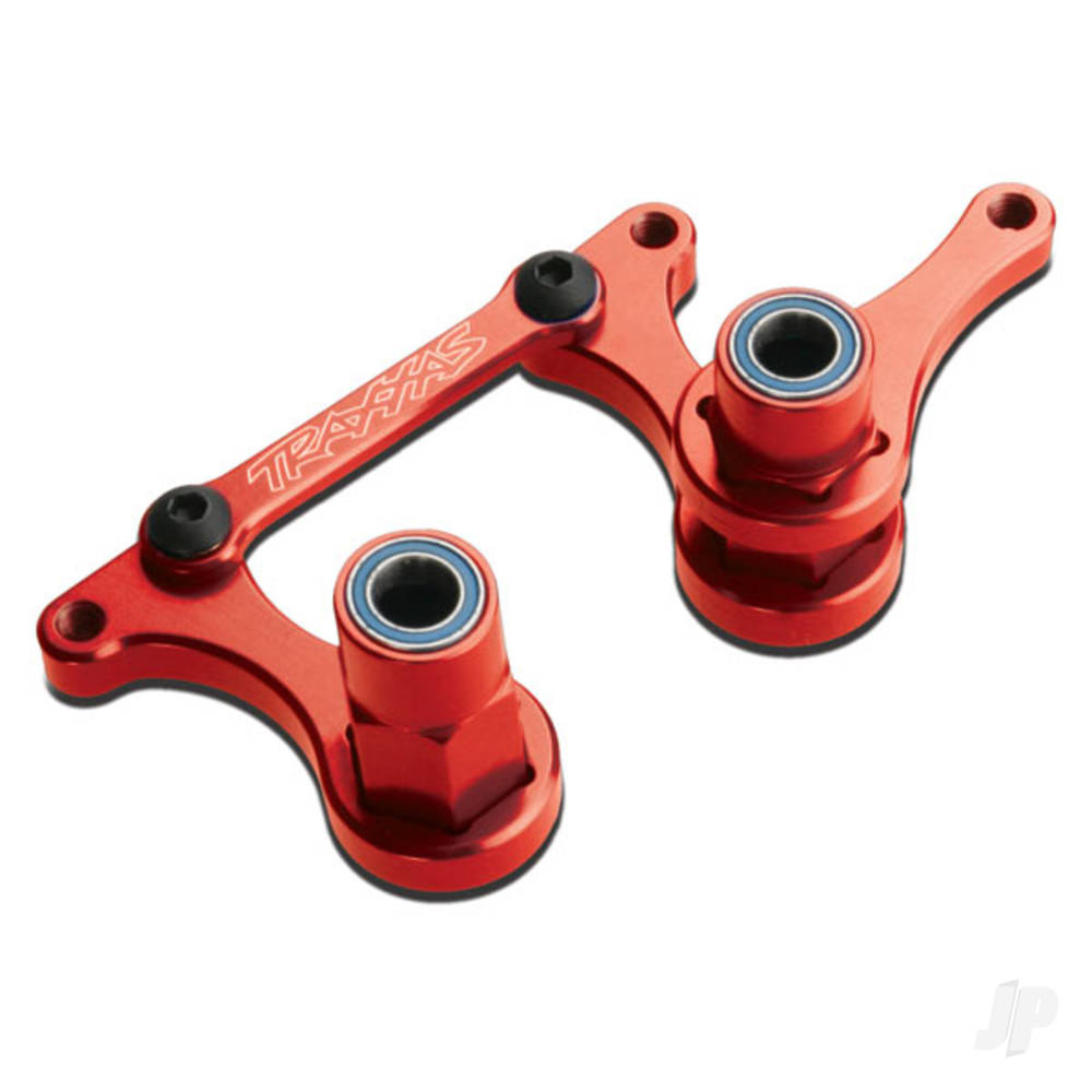 Traxxas Steering bellcranks, drag link (Red-anodised 6061-T6 aluminium) / 5x8mm ball bearings (4 pcs) / hardware (assembled) TRX3743X