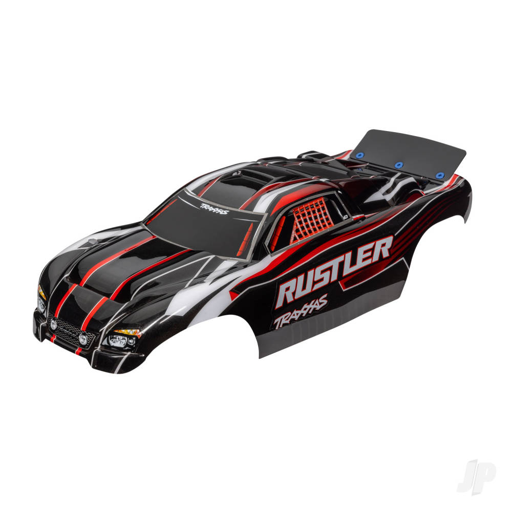 Traxxas Body, Rustler (also fits Rustler VXL), red & black (painted, decals applied, assembled with wing) TRX3750