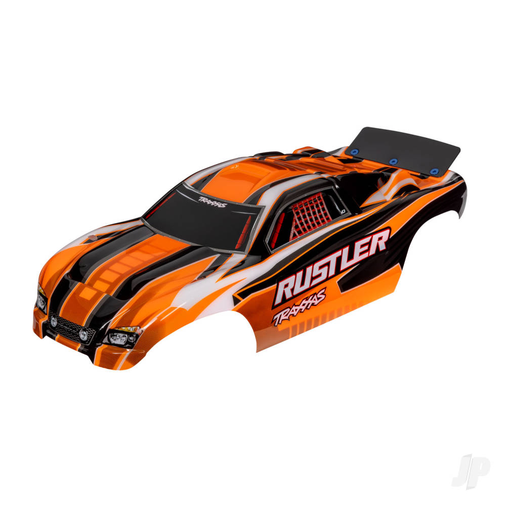 Traxxas Body, Rustler (also fits Rustler VXL), orange (painted, decals applied, assembled with wing) TRX3750T