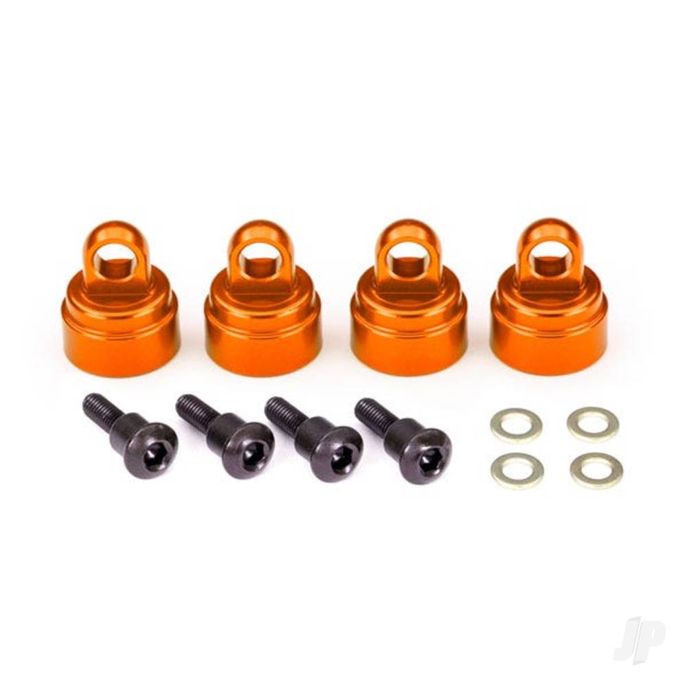 Traxxas Shock caps, aluminium (orange-anodised) (4) (fits all Ultra Shocks) TRX3767T