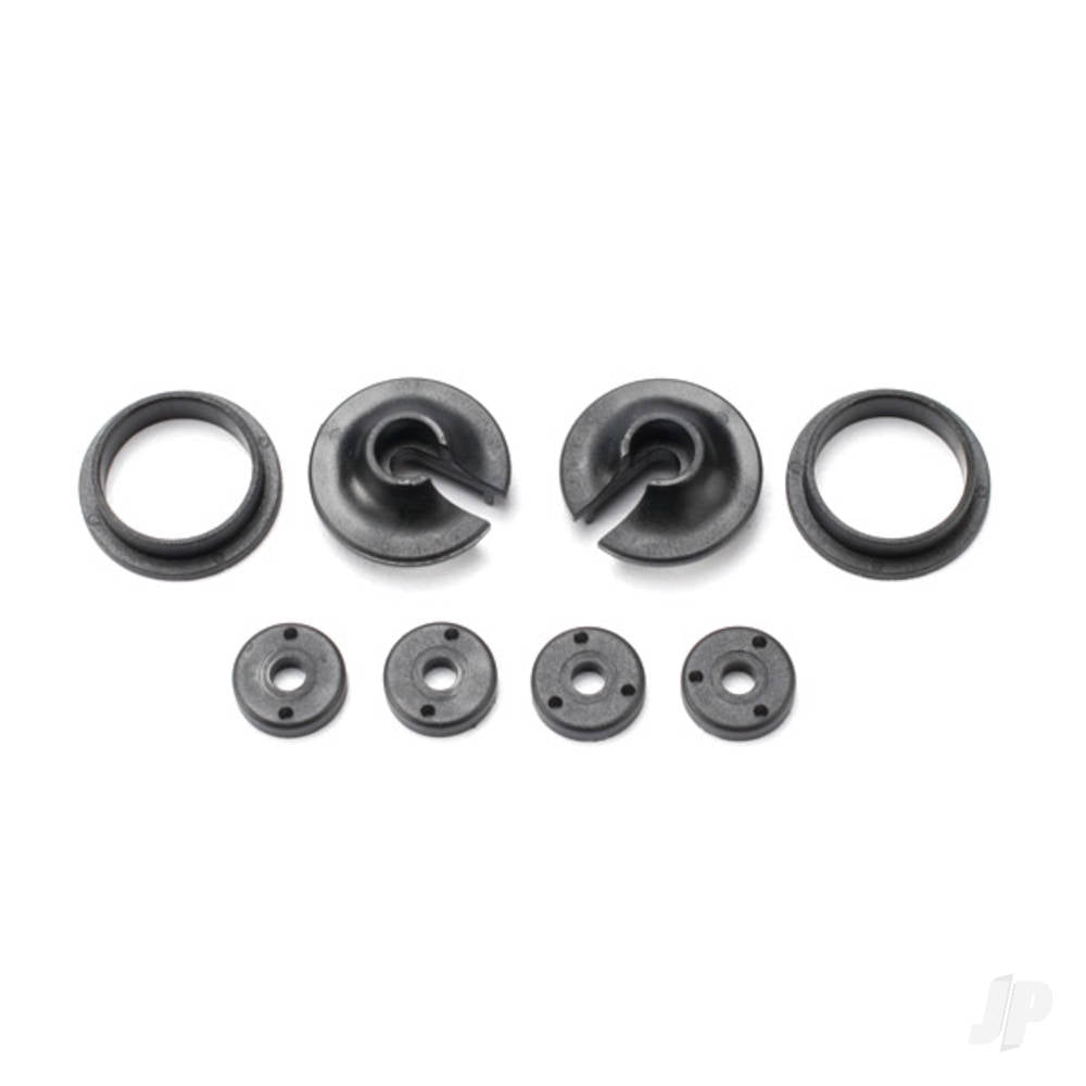 Traxxas Spring retainers, upper &amp; lower (2 pcs) / piston head Set (2-hole (2 pcs) / 3-hole (2 pcs)) TRX3768