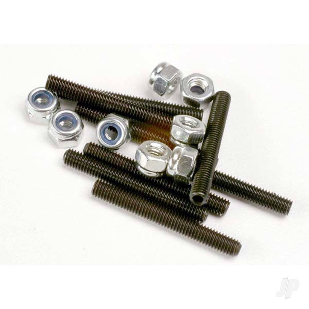 Traxxas Set (grub) screws, 3x25mm (8 pcs) / 3mm nylon locknuts (8 pcs) TRX3962