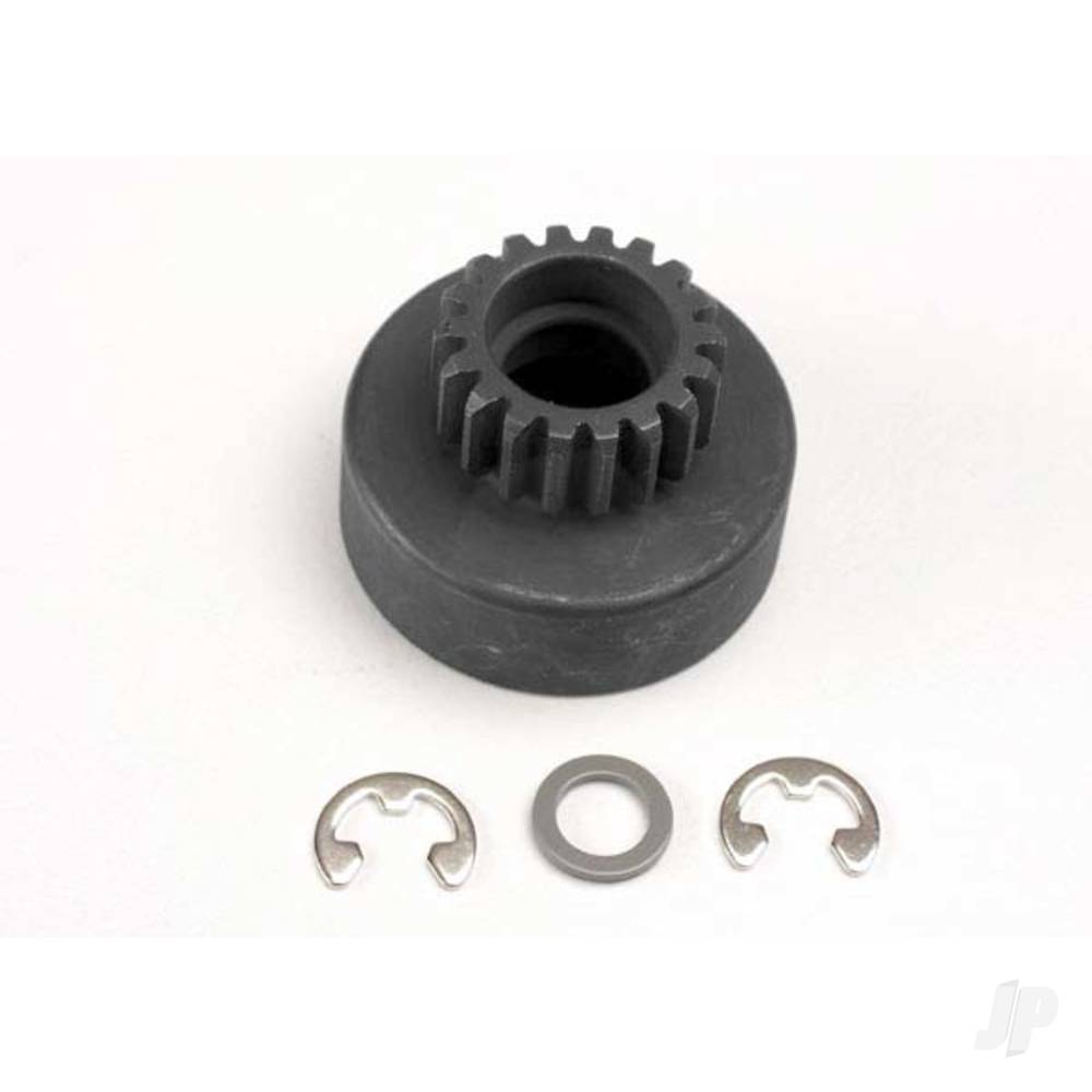 Traxxas Clutch bell, (18-tooth) / 5x8x0.5mm fibre washer (2 pcs) / 5mm E-clip (requires #4609 - ball bearings, 5x10x4mm (2 pcs)) TRX4118