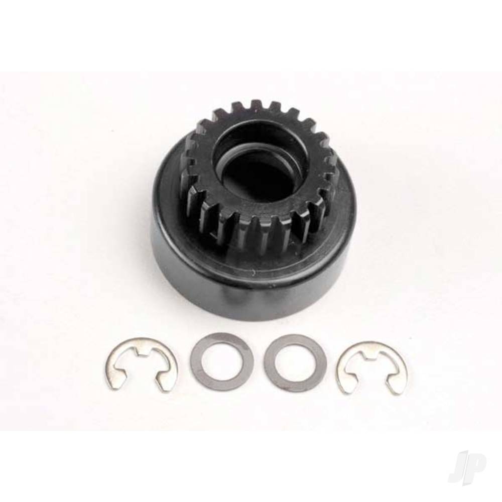 Traxxas Clutch bell, (22-tooth) / 5x8x0.5mm fibre washer (2 pcs) / 5mm E-clip (requires #4611-ball bearings, 5x11x4mm (2 pcs)) TRX4122