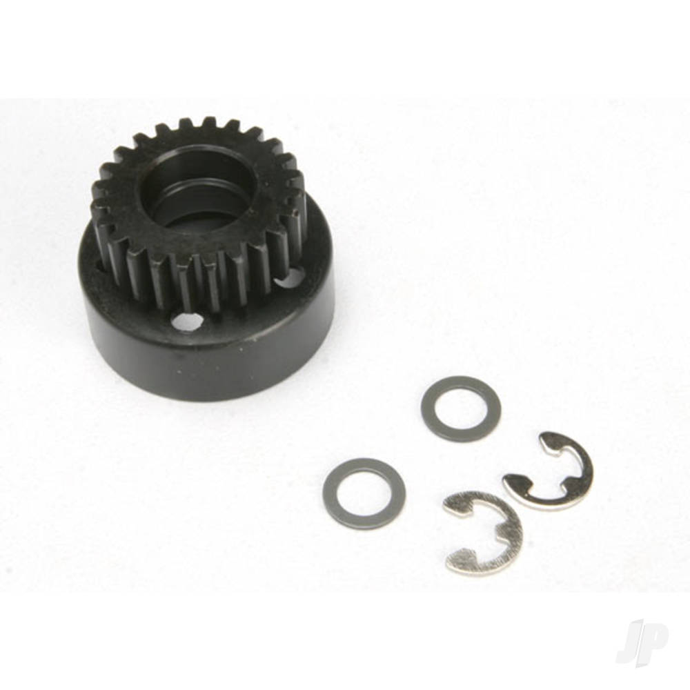 Traxxas Clutch bell, (24-tooth) / 5x8x0.5mm fibre washer (2 pcs) / 5mm E-clip (requires #4611-ball bearings, 5x11x4mm (2 pcs)) TRX4124