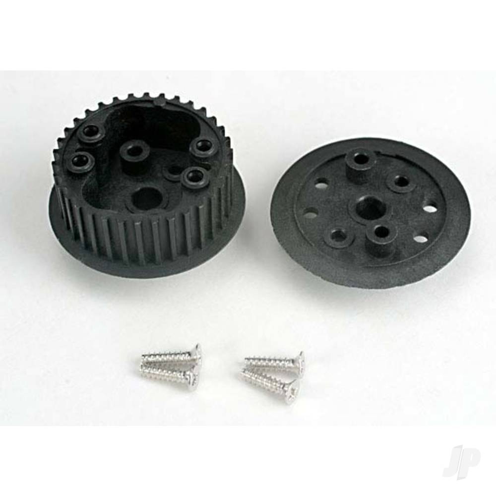 Traxxas Differential (34-groove) / flanged side-cover & screws TRX4881