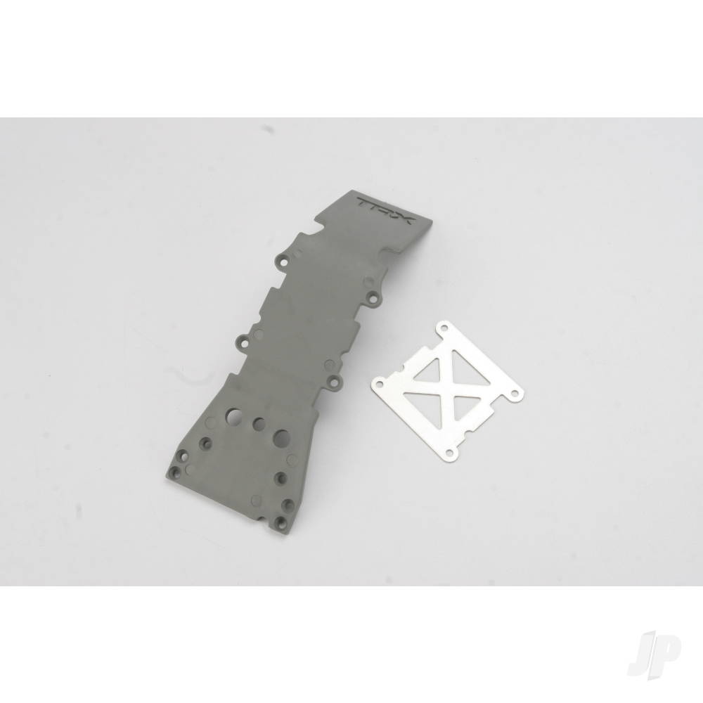 Traxxas Skid plate, Front plastic (grey) / stainless Steel plate TRX4937A