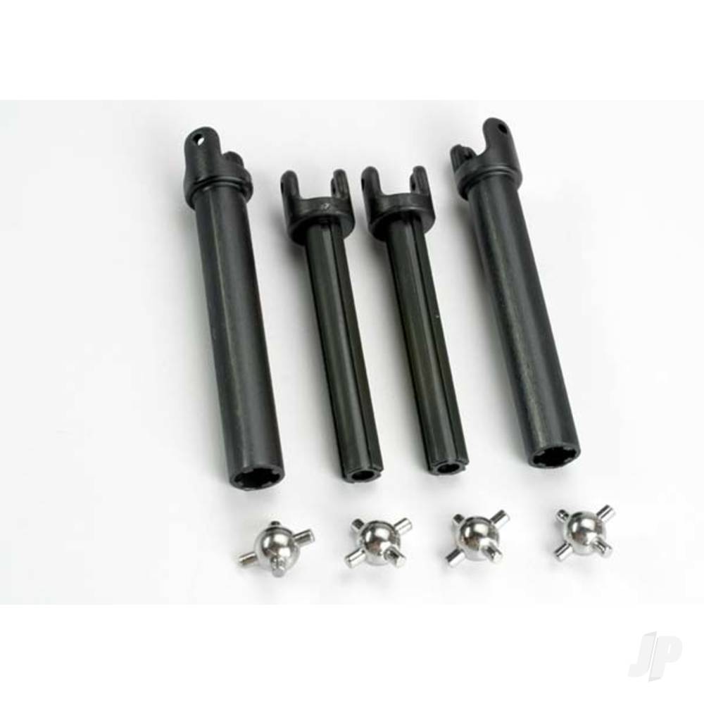 Traxxas Half shafts, Long (heavy duty) (external-splined (2 pcs) & internal-splined (2 pcs)) / metal u-joints (4 pcs) TRX4951X