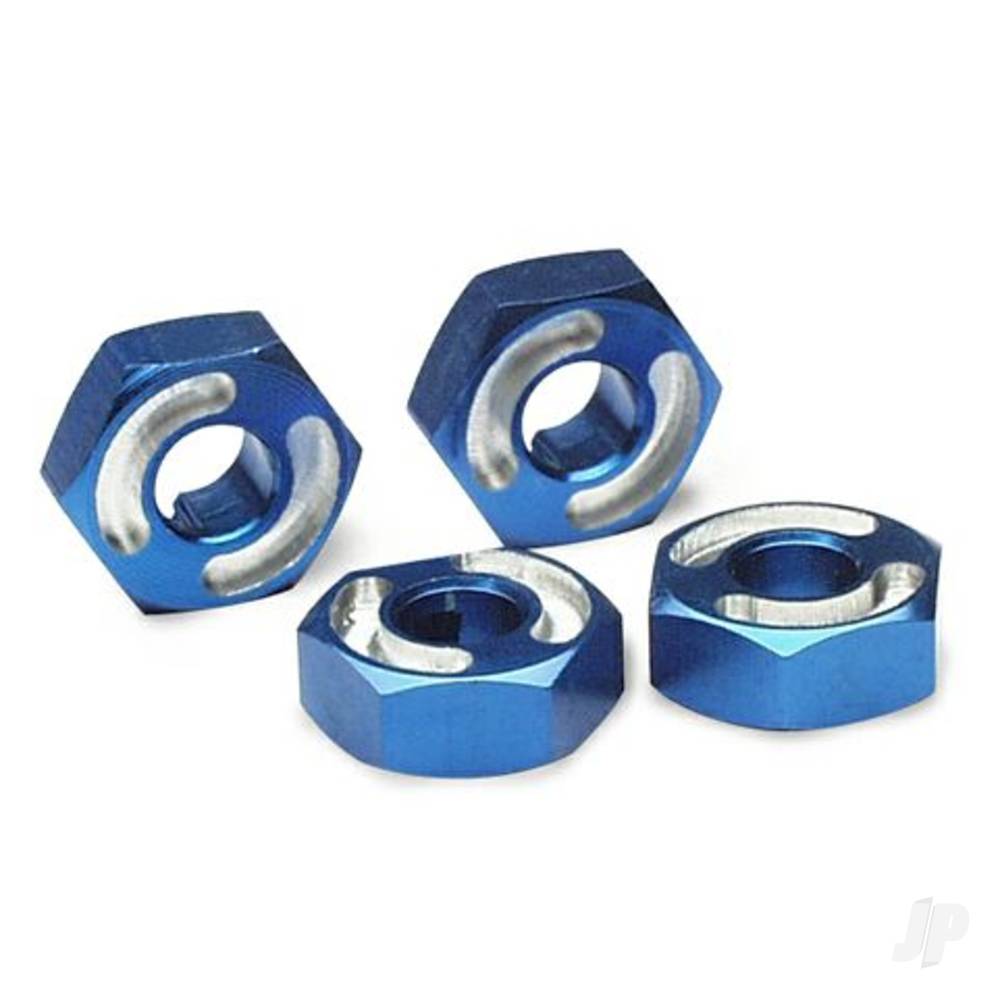 Traxxas Wheel Hubs, hex, 6061-T6 aluminium (Blue) (4 pcs) / axle pins (2.5x10mm) (4 pcs) TRX4954X