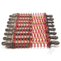 Traxxas Big Bore shocks (XX-Long) (hard-anodised & PTFE-coated T6 aluminium) (assembled) with Red springs, TiN shafts (8 pack) TRX4962