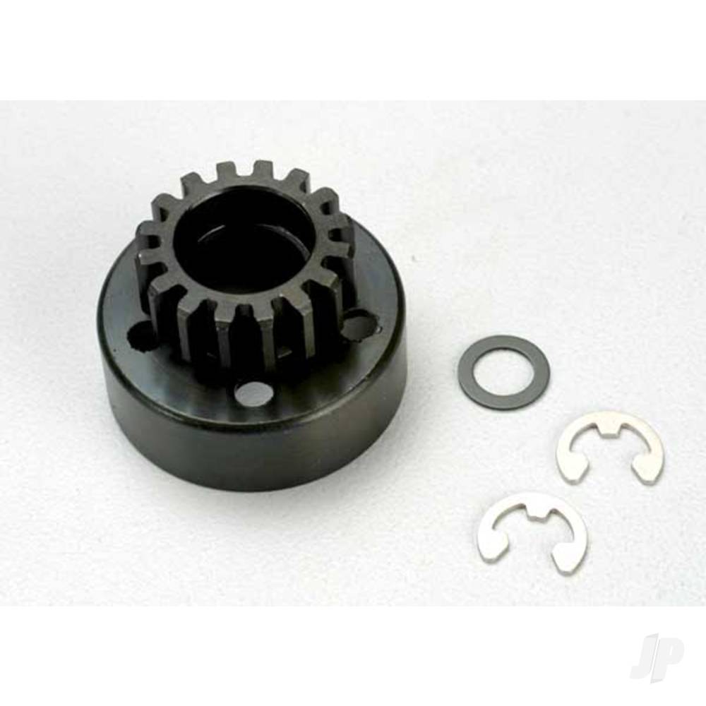 Traxxas Clutch bell (15-tooth) / 5x8x0.5mm fibre washer (2 pcs) / 5mm e-clip (requires 5x11x4mm ball bearings part #4611) (1.0 metric pitch) TRX5215